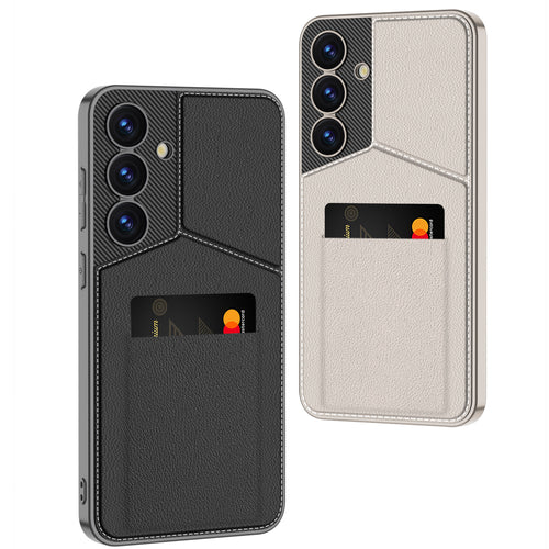 [With Card Slot] Samsung Galaxy S25/Plus/Ultra - Full Cover Magnetic Card Holder Stand Case