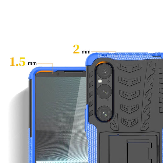 Sony Xperia 10 V - Anti-slip Honeycomb Tire Pattern TPU+PC Stand Case