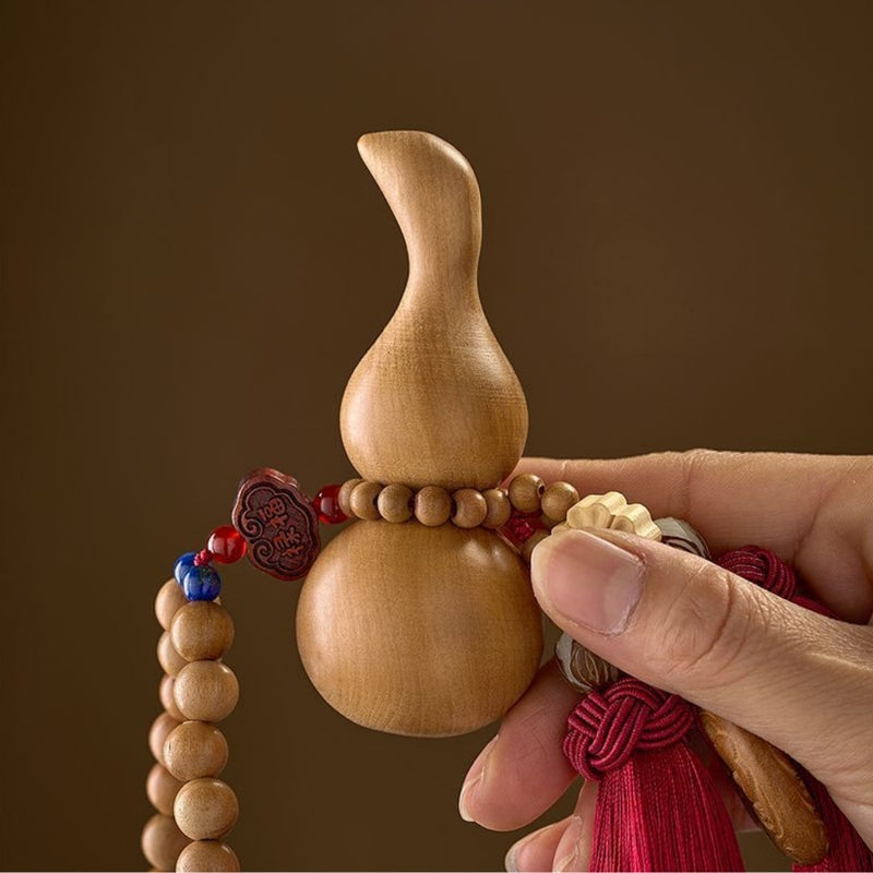 Load image into Gallery viewer, Handmade Peach Wood Peace Buckle Gourd Rearview Mirror Hanging Ornament Elegant and Noble Car Interior Decoration - i-Station Mobile Phone &amp; Electronic Device Repair and Accessories
