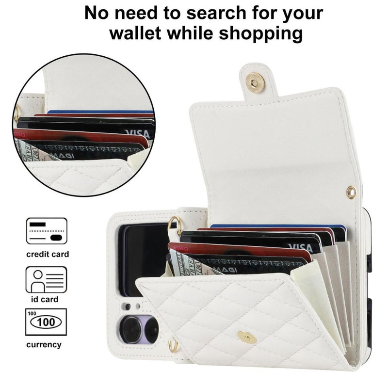 Load image into Gallery viewer, [With Card Slot] OPPO Find N3 Flip (PHT110) - Women Crossbody Simple PU Leather Wallet Series Case With Lanyard
