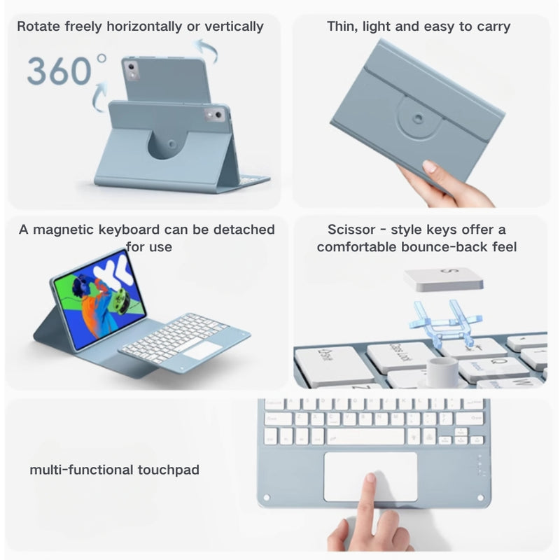 Load image into Gallery viewer, Lenovo Tab M11 11.0&quot; 2024 (TB-330XU/330FU) - 360-Degree Rotating Keyboard Case With Backlight and Mouse
