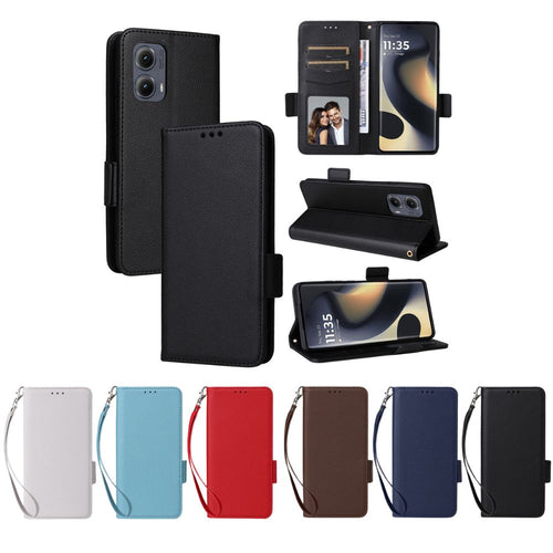 [With Card Slot] Motorola Moto Edge (2024) - Business PU Leather Wallet Series Stand Case