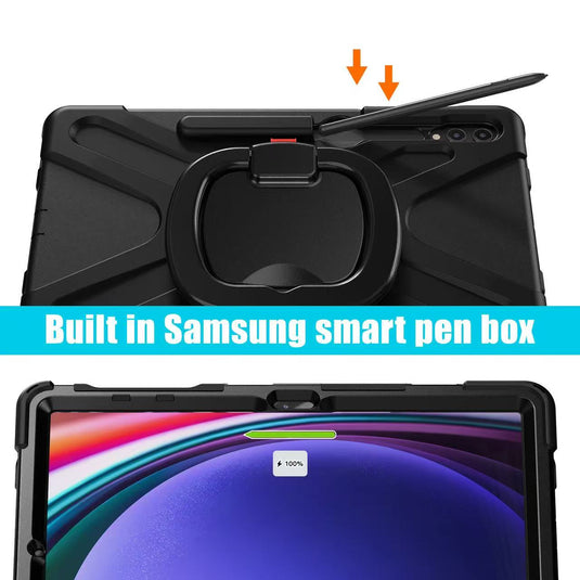 Samsung Galaxy Tab S7 Plus/S7 FE/S8 Plus 12.4" - Multifunctional Shockproof Heavy Duty Series Case With Shoulder Strap