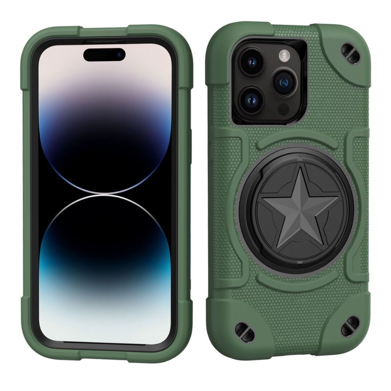 Load image into Gallery viewer, [Built-in Stand] Apple iPhone 15/Plus/Pro/Max - Fully Trapped Thickened Silicone Military Armor Heavy Duty Series Case
