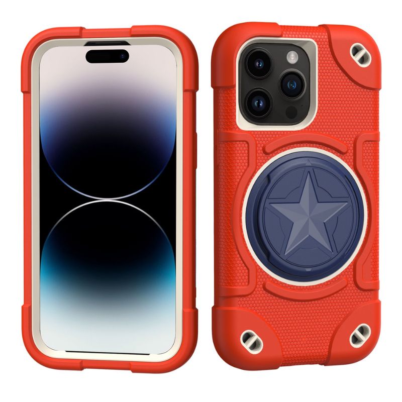 Load image into Gallery viewer, [Built-in Stand] Apple iPhone 15/Plus/Pro/Max - Fully Trapped Thickened Silicone Military Armor Heavy Duty Series Case
