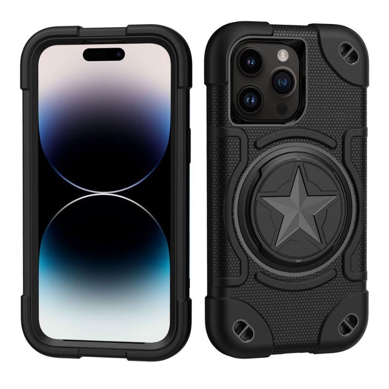 Load image into Gallery viewer, [Built-in Stand] Apple iPhone 15/Plus/Pro/Max - Fully Trapped Thickened Silicone Military Armor Heavy Duty Series Case
