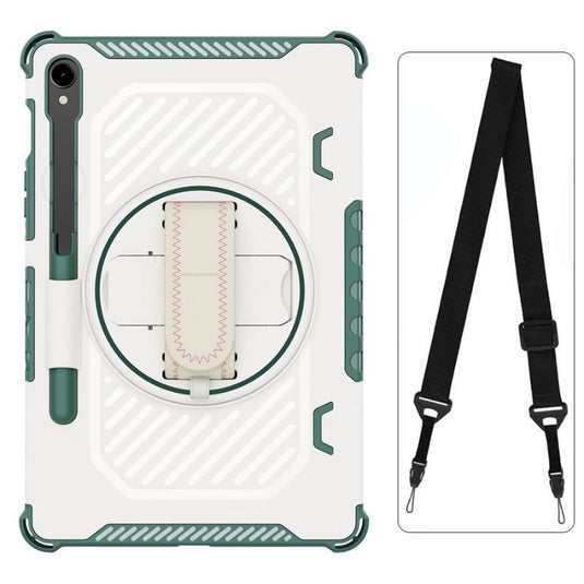 [Built-in Stand][With Pen Slot] Samsung Galaxy Tab S7 Plus/S8 Plus/S7 FE/S9 Plus/S9 FE Plus 12.4" - 360 Degree Rotating Bracket Shockproof Case With Wrist & Strap