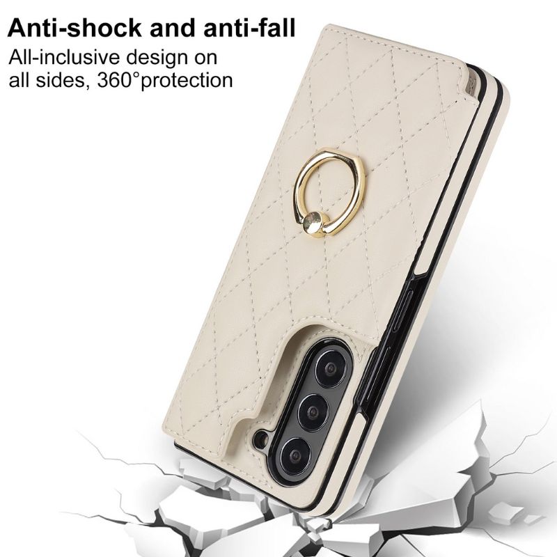 Load image into Gallery viewer, [With Card Slot] Samsung Galaxy Z Fold 6 (SM-F956) - Diamond Pattern Folding Ring Wallet Series Case
