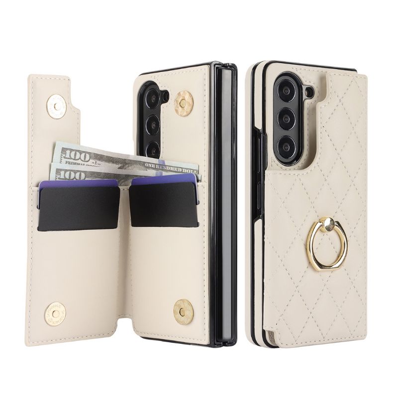 Load image into Gallery viewer, [With Card Slot] Samsung Galaxy Z Fold 3 (SM-F926) - Diamond Pattern Folding Ring Wallet Series Case
