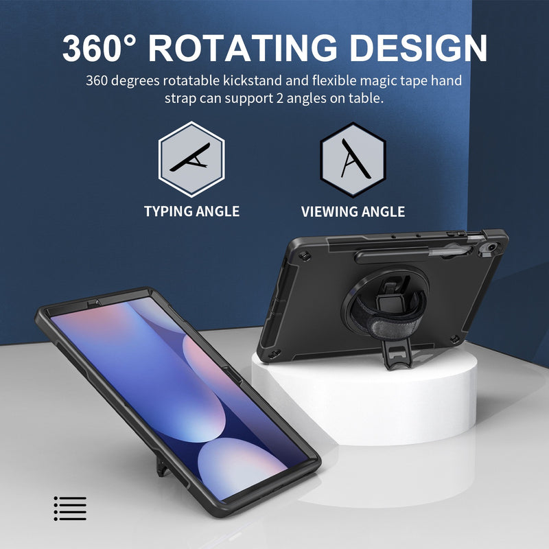 Load image into Gallery viewer, Samsung Galaxy Tab S10 FE Plus (2025) 13.1&quot; - 360° Rotatable Heavy Duty Protective Case With Strap
