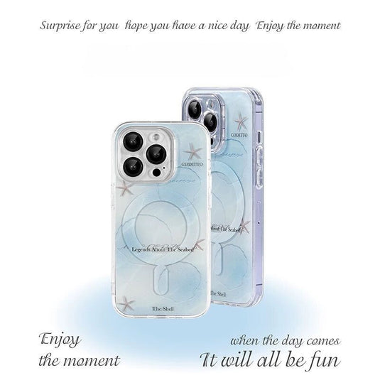 [Magsafe Compatible] Apple iPhone 14/14 Pro Max - TPU Blue Ocean-themed Fashion-Forward Series Case