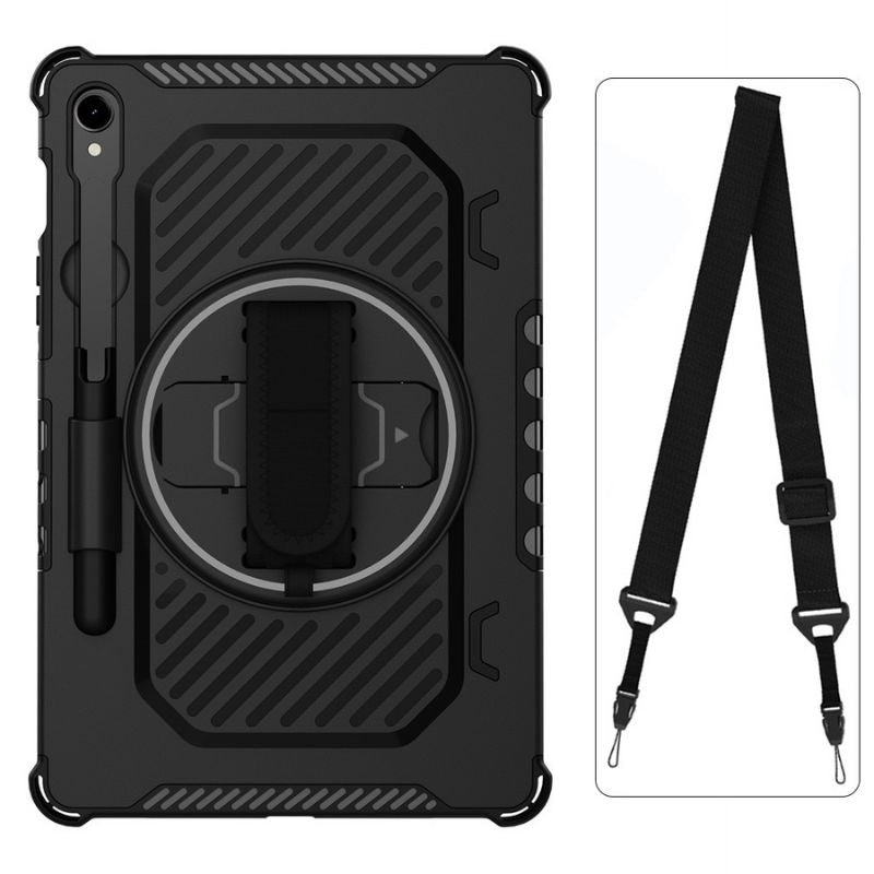 Load image into Gallery viewer, [Built-in Stand][With Pen Slot] Samsung Galaxy Tab S7 Plus/S8 Plus/S7 FE/S9 Plus/S9 FE Plus 12.4&quot; - 360 Degree Rotating Bracket Shockproof Case With Wrist &amp; Strap
