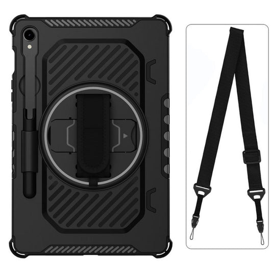 [Built-in Stand][With Pen Slot] Samsung Galaxy Tab A9 Plus 11" 2023 (SM-X210/X215/X216) - 360 Degree Rotating Bracket Shockproof Case With Wrist & Strap