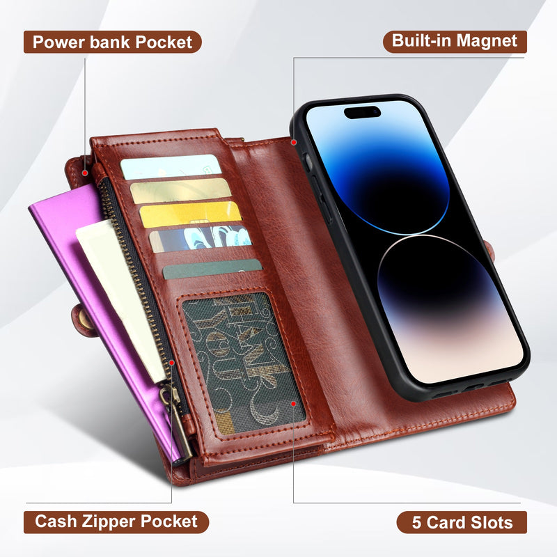 Load image into Gallery viewer, [2 in 1 Magnetic Detachable][With Card Slot] Apple iPhone 7 &amp; 8 Plus - Multi Functional Flip Leather Wallet Series Case
