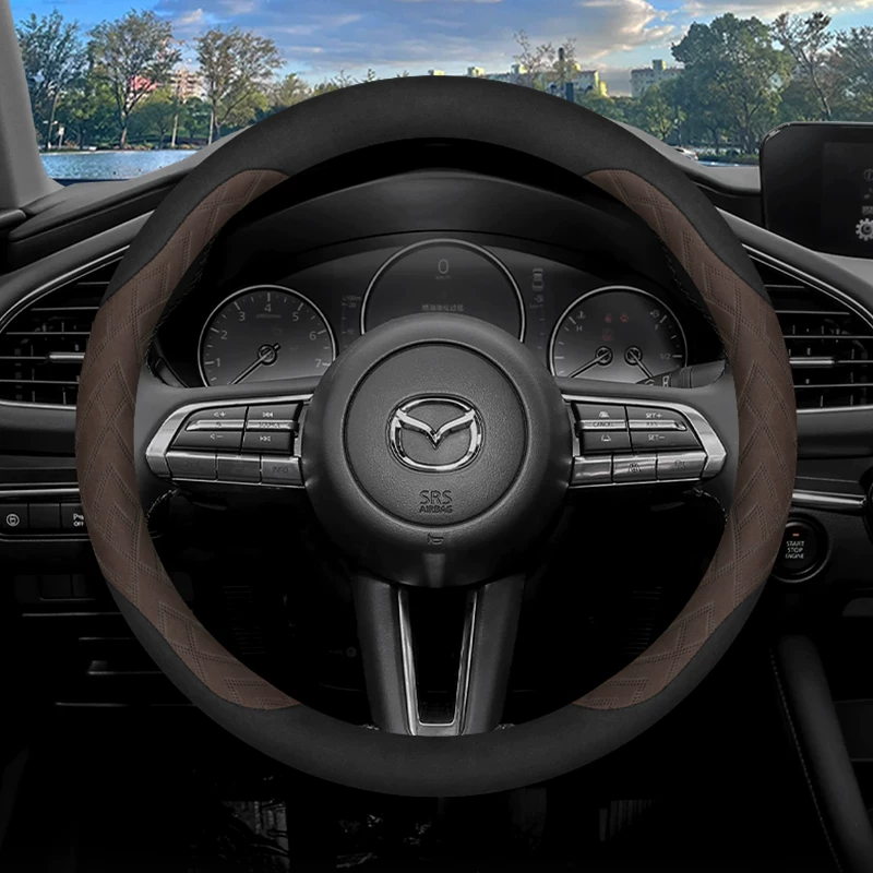 Load image into Gallery viewer, Mazda Premium Suede Leather Steering Wheel Cover For Mazda 3 Axela, CX-5, CX-4, Atenza, CX-30, CX-50, Mazda 6, Ruiyi - i-Station Mobile Phone &amp; Electronic Device Repair and Accessories
