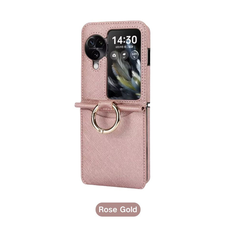 Load image into Gallery viewer, [With Card Slot] OPPO Find N2 Flip (CPH2437) - Fashion PU Leather Essentials Series Case With Finger Ring
