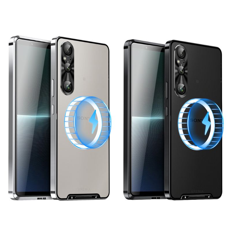 Load image into Gallery viewer, Sony Xperia 1 IV - Shockproof Aluminum Metal Bumper Magnetic Matte Back Cover Case
