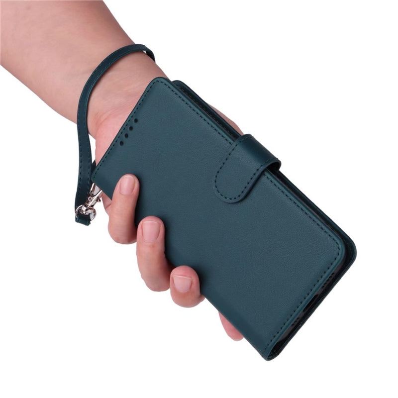 Load image into Gallery viewer, [With Card Slot] Samsung Galaxy S21 FE (SM-G990) -  Magnetic Dismantling Genuine Leather Flip Wallet Series Stand Case With a Leather Lanyard
