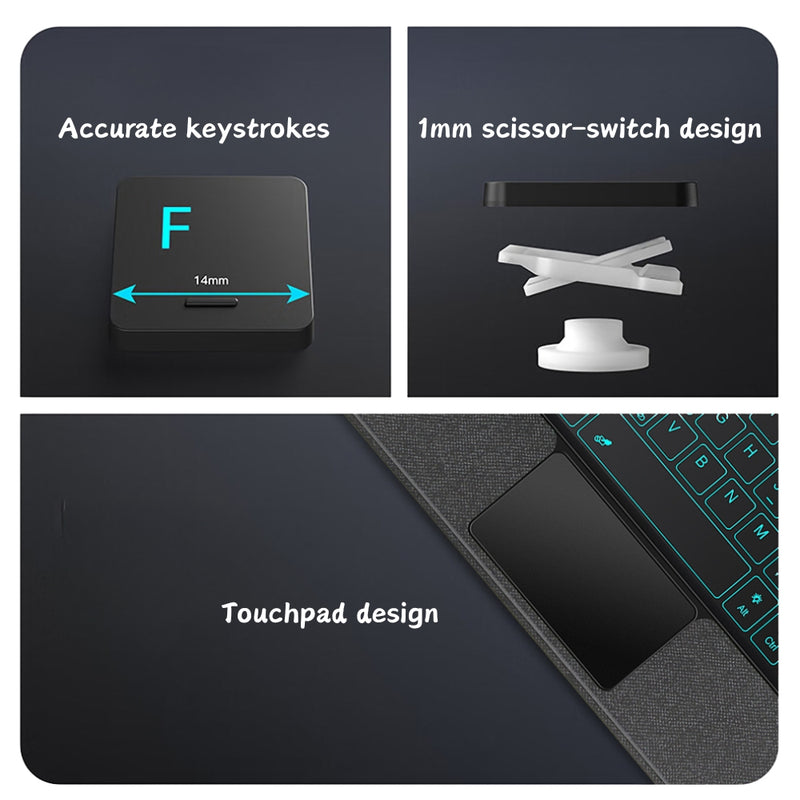 Load image into Gallery viewer, Lenovo Idea Tab Pro 12.7&quot; 2025 (TB373FU/TB375FC) - Smart Detachable Type Touch Keyboard Case with Backlight

