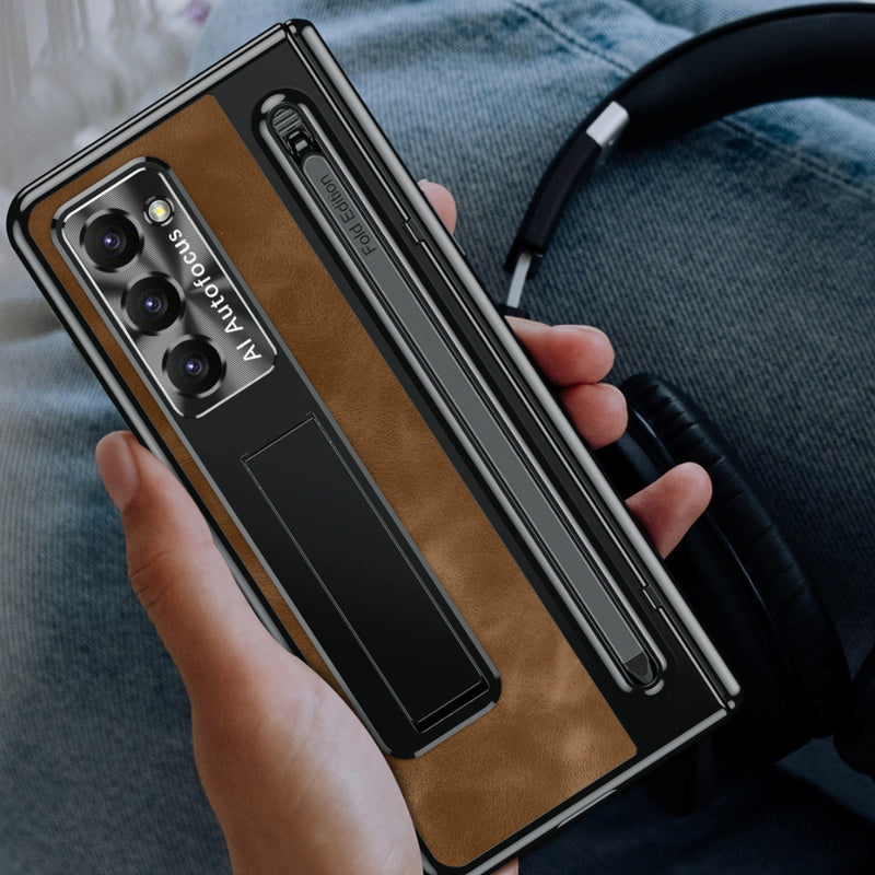 Load image into Gallery viewer, [With Card Slot] Samsung Galaxy Z Fold 5 5G (SM-F946) - Retro Leather Folding Stand Series Shockproof Case
