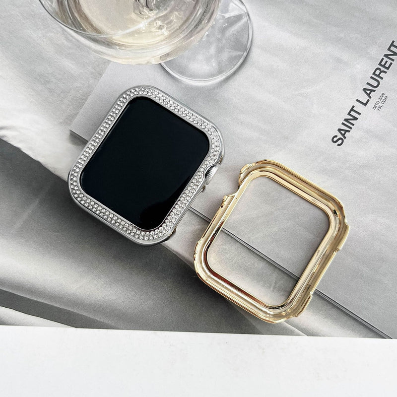 Load image into Gallery viewer, Apple Watch Series 4/5/6/SE/7/8/9 - Diamond-inlaid Double-row Diamond Hollow Watch Case
