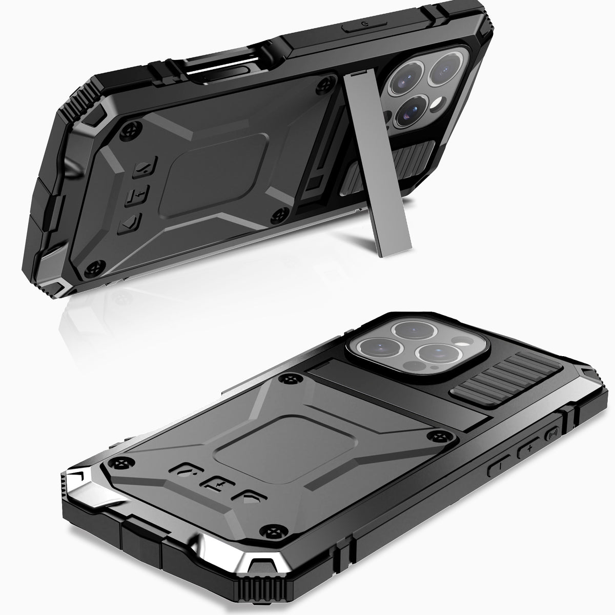 [Magsafe Compatible] Apple iPhone 12/Pro/Max - Metal Full Coverage Waterproof Heavy Duty Series Case With Stand - i-Station Mobile Phone & Electronic Device Repair and Accessories