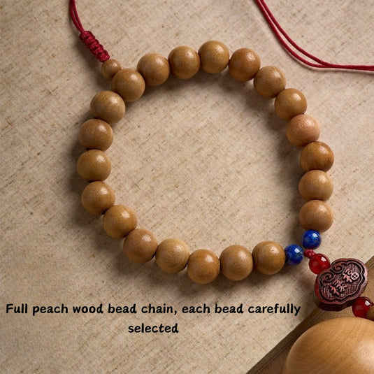 Handmade Peach Wood Peace Buckle Gourd Rearview Mirror Hanging Ornament Elegant and Noble Car Interior Decoration - i-Station Mobile Phone & Electronic Device Repair and Accessories