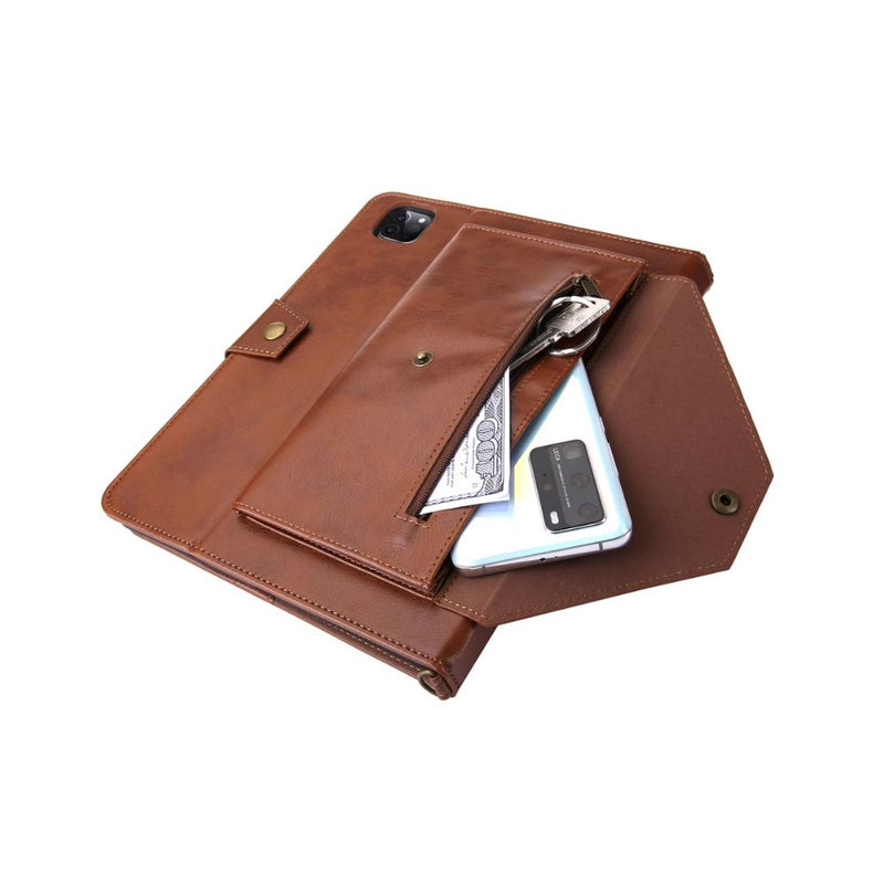 Load image into Gallery viewer, Apple iPad 11 11&#39;&#39; 11th Gen (2025) A16 Crossbody PU Leather Wallet Stand Case With Lanyard
