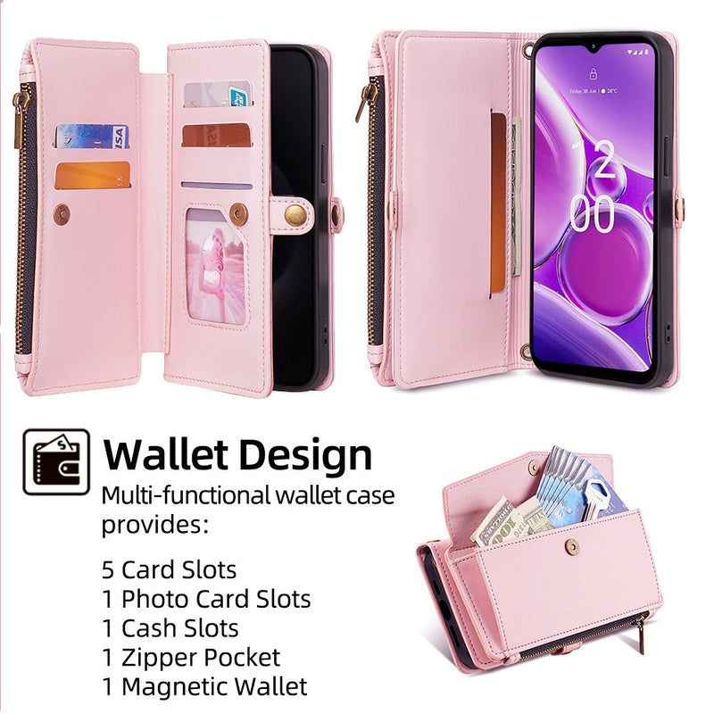 Load image into Gallery viewer, [With Card Slot] Nokia C110 4G - Women Crossbody Wallet Stand Case With Lanyard
