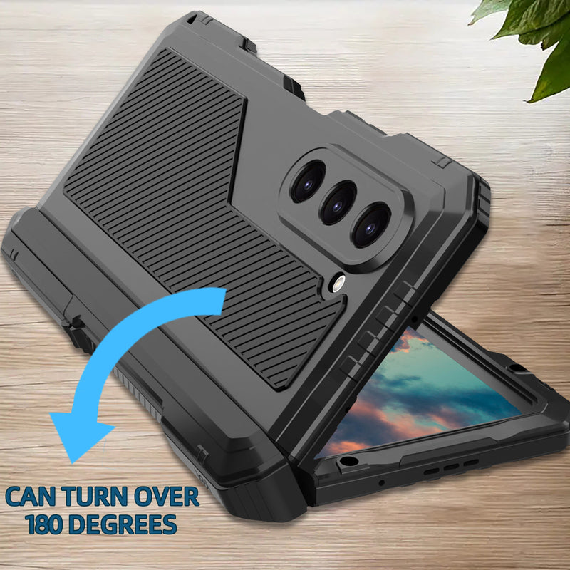 Load image into Gallery viewer, [Built-in Stand] Samsung Galaxy Z Fold 5 (SM-F946) - Silicone Shockproof Heavy Duty Series Case
