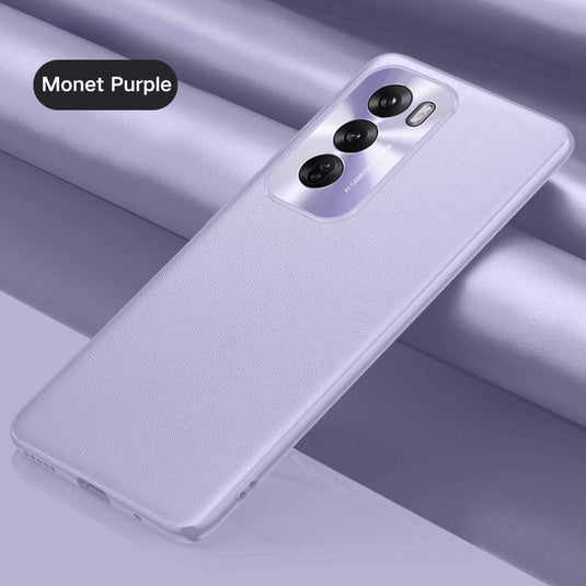 OPPO Reno 12 Pro 5G (CPH2629) - Simple PU Leather Metal Lens Ring Essentials Series Case