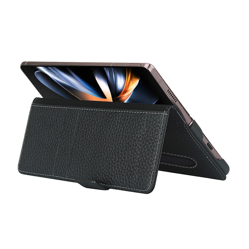 Load image into Gallery viewer, [With Pen Slot][With Card Slot] Samsung Galaxy Z Fold 6 (SM-F956) - Business Drop Proof Genuine Leather Wallet Series Stand Case
