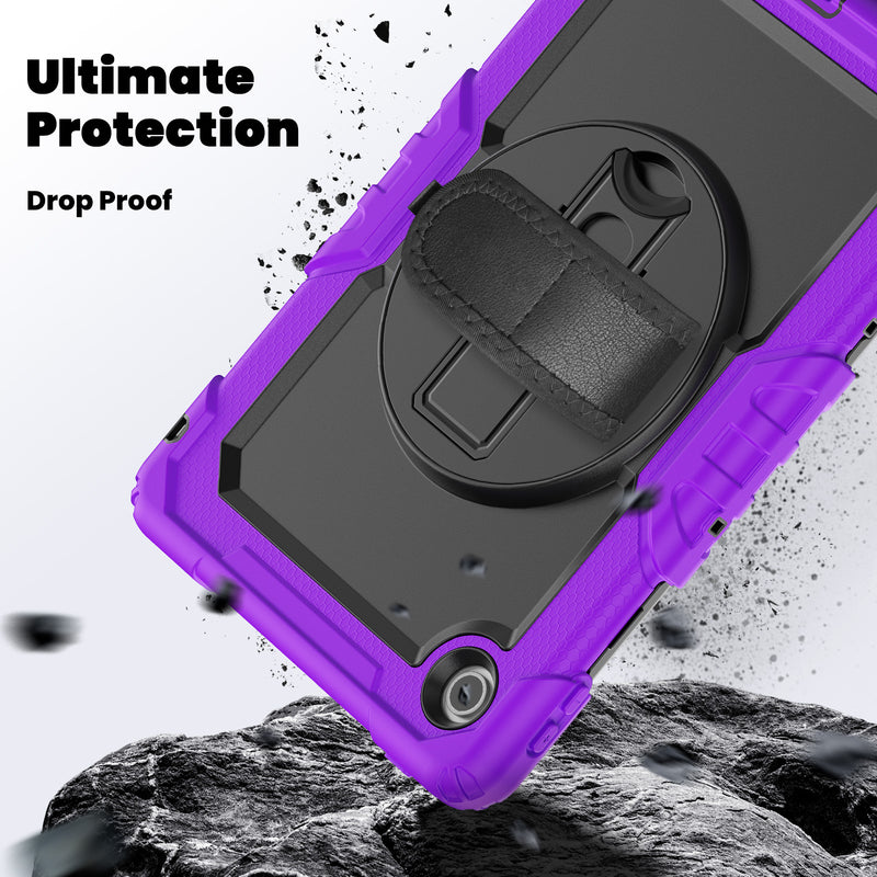 Load image into Gallery viewer, [Built-in Kickstand] Lenovo Tab 10.1&quot; 2025 (TB311FU/TB311XU) - Silicone Full Covered Heavy Duty Series Case With Adjustable Hand Strap
