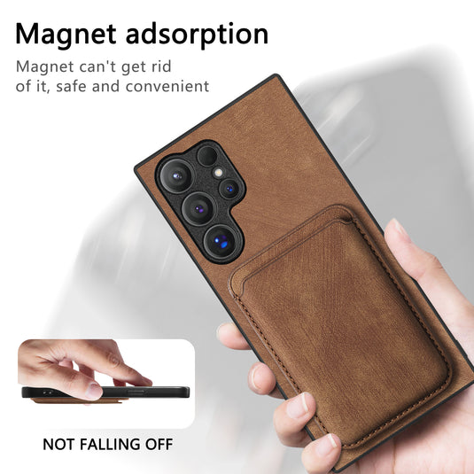 Samsung Galaxy S25/Plus/Ultra - Business Shockproof Magnetic Attraction Leather Wallet Series Case