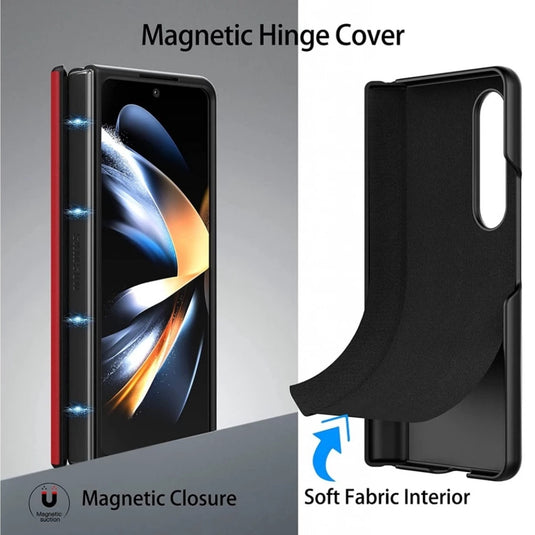 Samsung Galaxy Fold 4 (SM-F936) - Case and Film Integrated Genuine Leather Series Stand Case