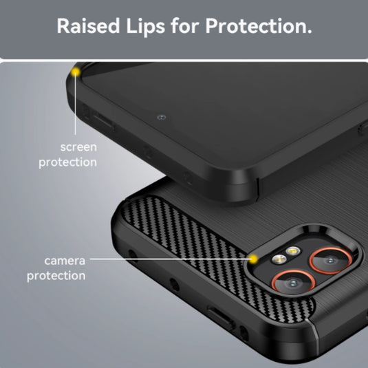 Samsung Galaxy XCover 7 Pro (SM-G766) - Brushed Carbon Fiber TPU Heavy Duty Series Case