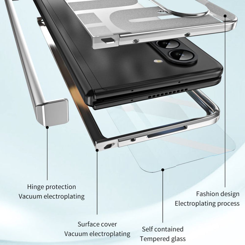 Load image into Gallery viewer, [With Phone Film] Samsung Galaxy Z Fold 5 5G (SM-F946B) - Fashion Electroplating Transparent Drop Proof Essentials Series Case
