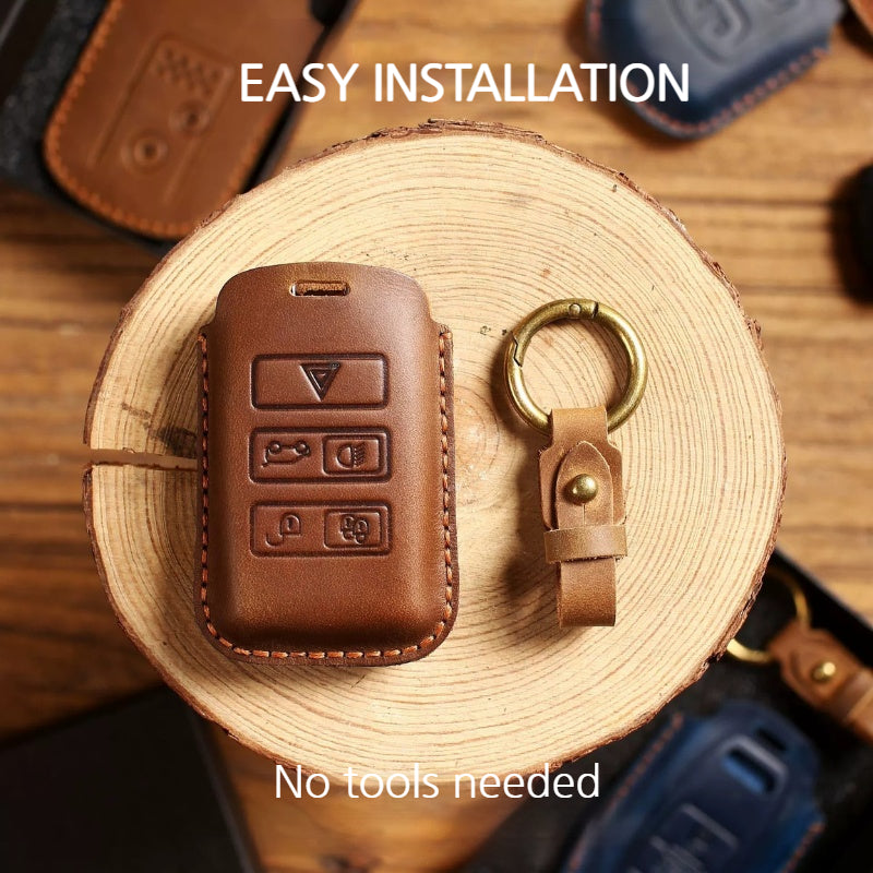 Load image into Gallery viewer, Jaguar Premium Leather Protection Car Key Fob Case Cover For XEL, XJ, F-PACE, XFL, XE, XF
