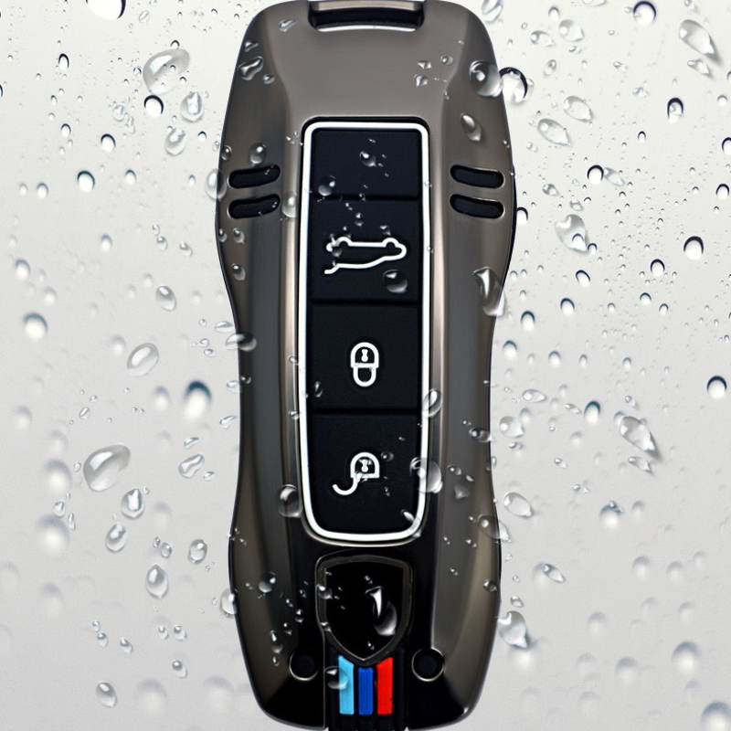 Load image into Gallery viewer, Porsche Metal Shell &amp; Soft Silicone Full Protection Car Key Fob Case Cover For Cayenne, Panamera, 911
