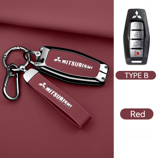 Mitsubishi Zinc Alloy PU Leather Car Key Fob Case Cover For Outlander - i-Station Mobile Phone & Electronic Device Repair and Accessories