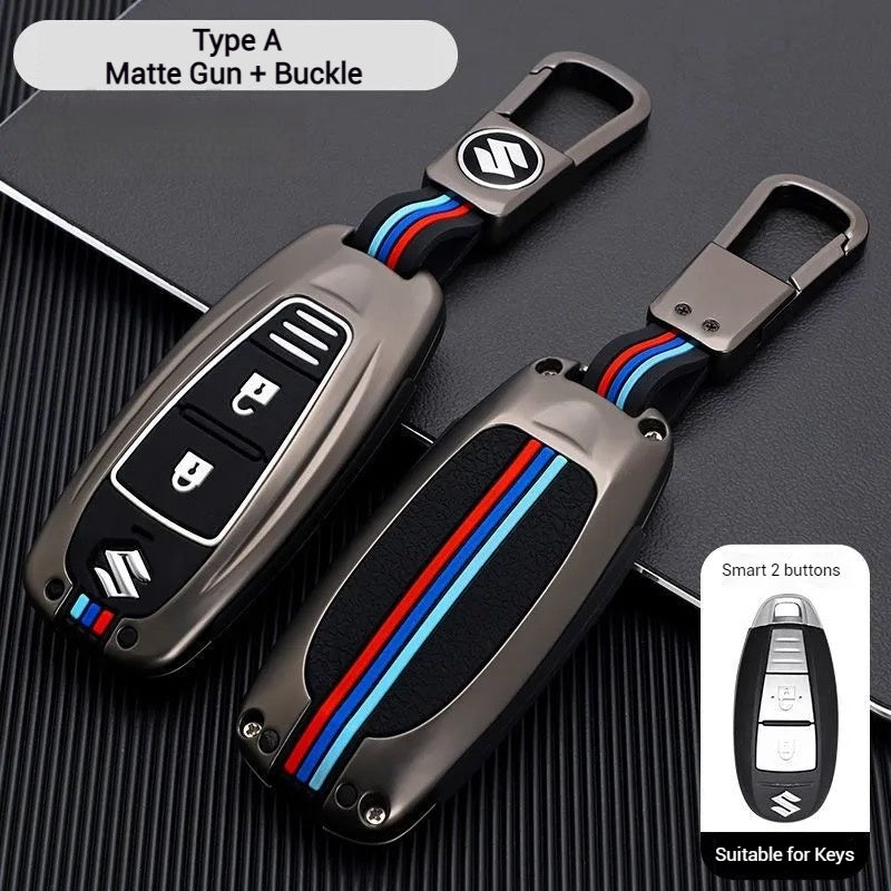 Load image into Gallery viewer, Suzuki Metal Shell &amp; Soft Silicone Full Protection Car Key Fob Case Cover For Swift, Vitara, S-Cross, SX4

