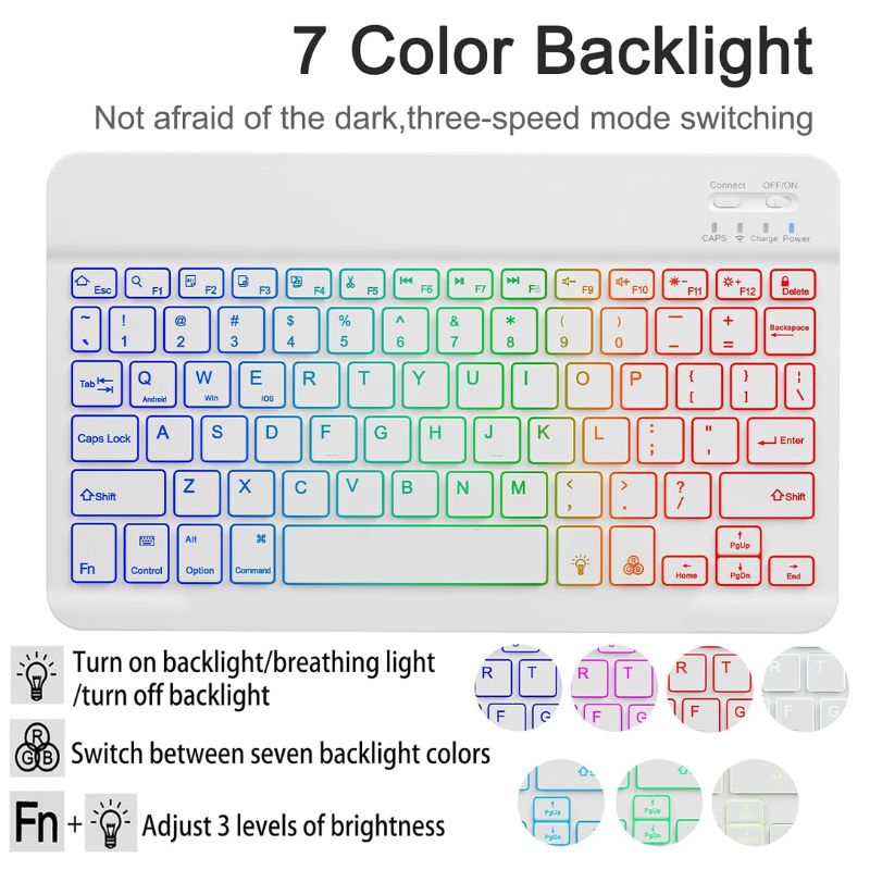 Load image into Gallery viewer, [Detachable Keyboard][With RGB Backlit][Square Keycaps] Samsung Galaxy Tab A7 10.4&quot; 2020 (T500/T505) - Magnetic Wireless Bluetooth Keyboard Flip Case With Pen Slot
