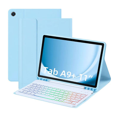 [Detachable Keyboard][With RGB Backlit][Square Keycaps] Samsung Galaxy Tab A9 Plus 11" 2023 (SM-X210/X215/X216) - Magnetic Wireless Bluetooth Keyboard Flip Case With Pen Slot - i-Station Mobile Phone & Electronic Device Repair and Accessories