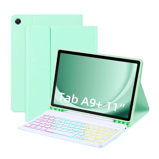 [Detachable Keyboard][With RGB Backlit][Square Keycaps] Samsung Galaxy Tab A9 Plus 11" 2023 (SM-X210/X215/X216) - Magnetic Wireless Bluetooth Keyboard Flip Case With Pen Slot