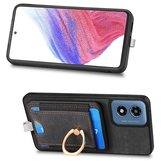 [With Ring Bracket][Detachable] Motorola Moto G15/Power Shockproof Wallet Series Case With Card Slot