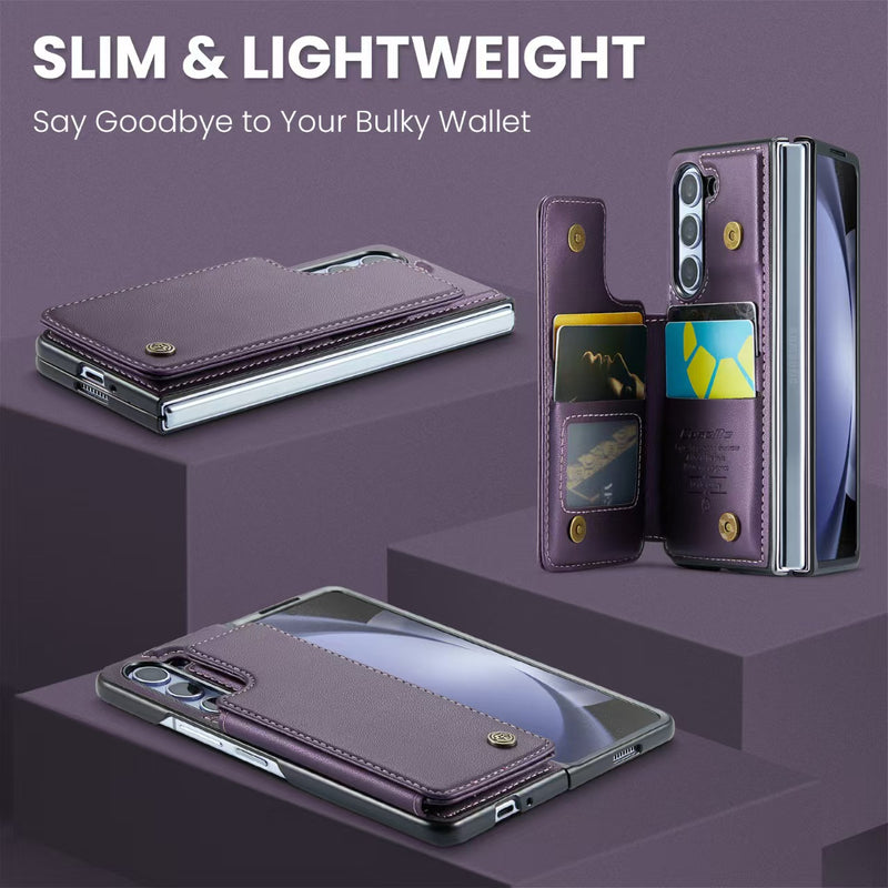 Load image into Gallery viewer, Samsung Galaxy Z Fold 6 (SM-F956) Premium Leather Flip Shockproof Wallet Series Case
