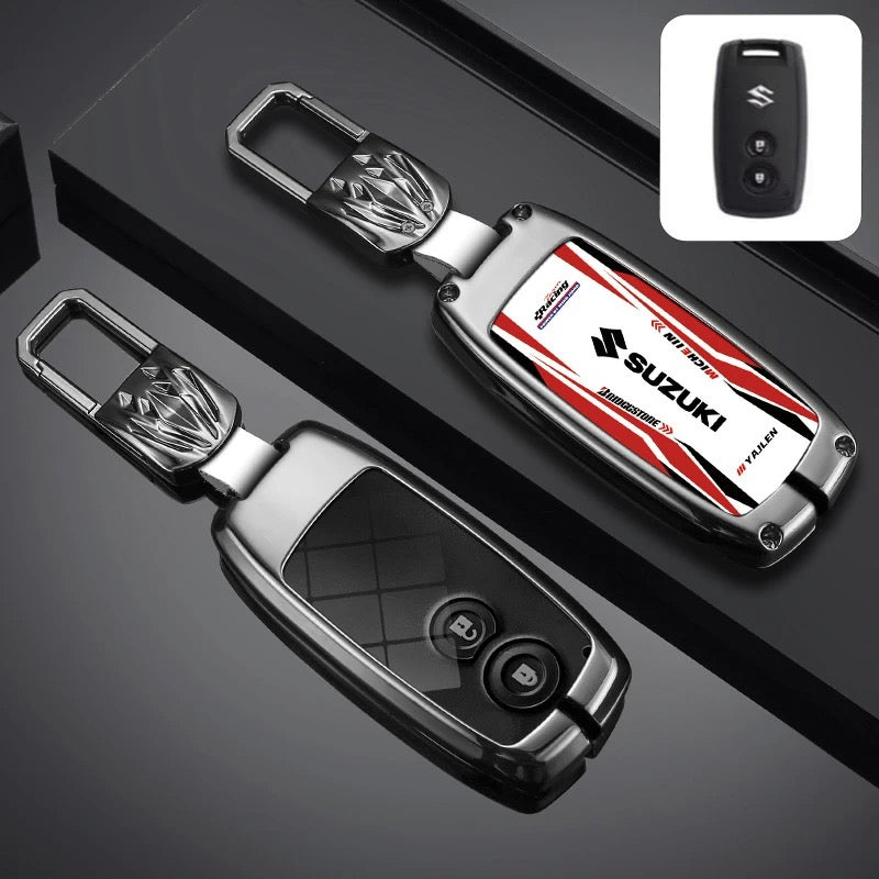 Load image into Gallery viewer, Suzuki Stylish Racing-inspired Design Car Key Fob Case Cover For Hustler, SX4, S-Cross, Baleno, Ertiga, Ciaz, Ignis, Kizashi, Swift, Vitara, Alto, Celerio, Brezza
