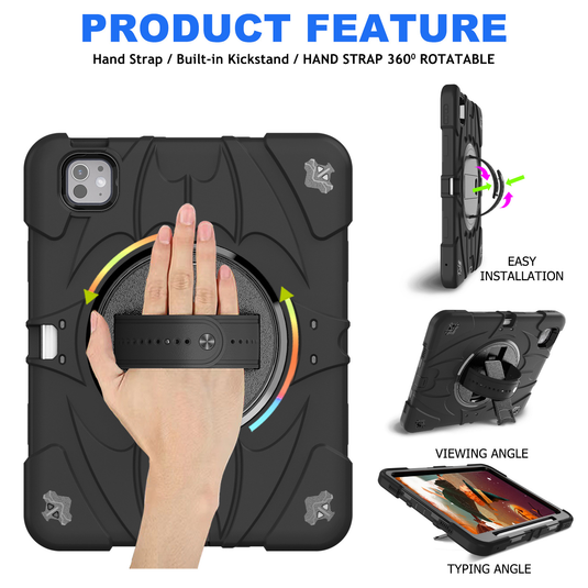 [Built-in Stand][With Pen Slot] Apple iPad 10.9'' 10/11th Gen (2022/2025) Batman Cartoon Kids Full-cover Silicone Shockproof Case