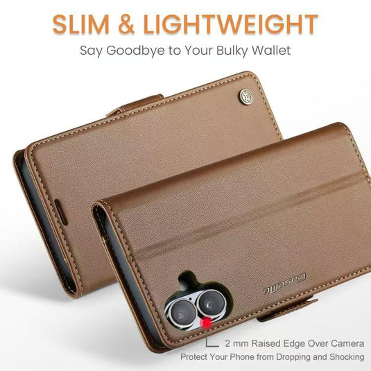 [With Card Slot] Apple iPhone 17/Air/Pro/Pro Max Premium Leather Shockproof Wallet Series Case