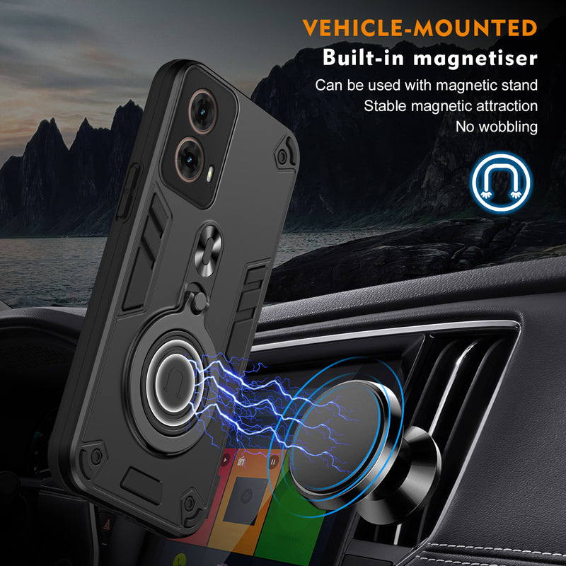 Load image into Gallery viewer, [Built-in Metal Ring Stand] Motorola Moto G85 Thickened Shockproof Heavy Duty Series Case
